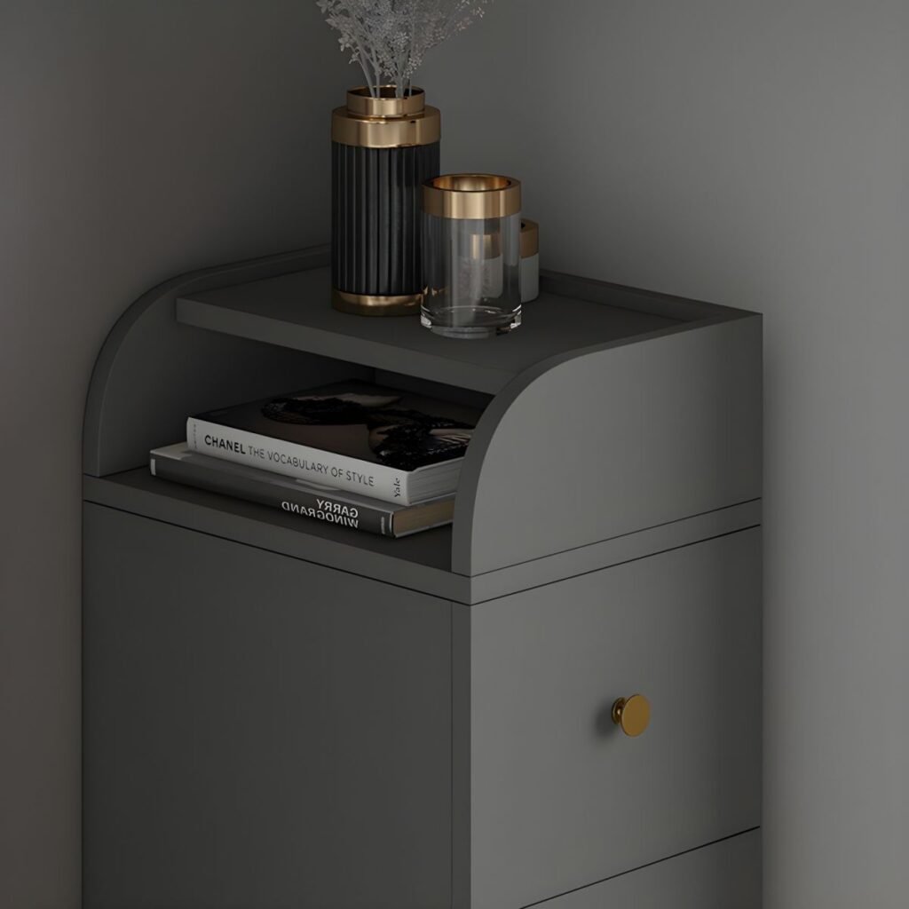 1200x12007 378 Luxe High Leg Bedside Unit with 2 Silent Drawers
