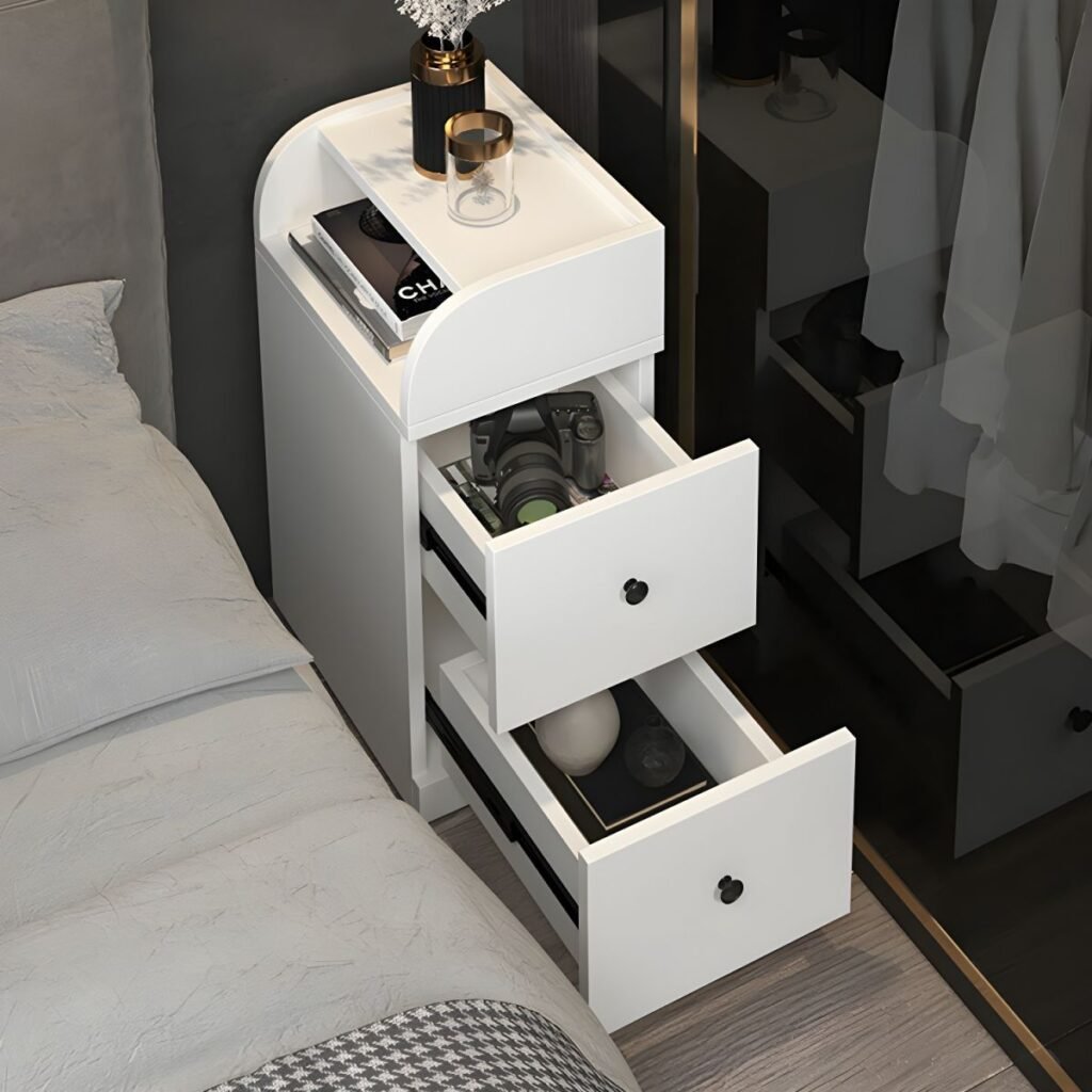 1200x12009 316 Luxe High Leg Bedside Unit with 2 Silent Drawers