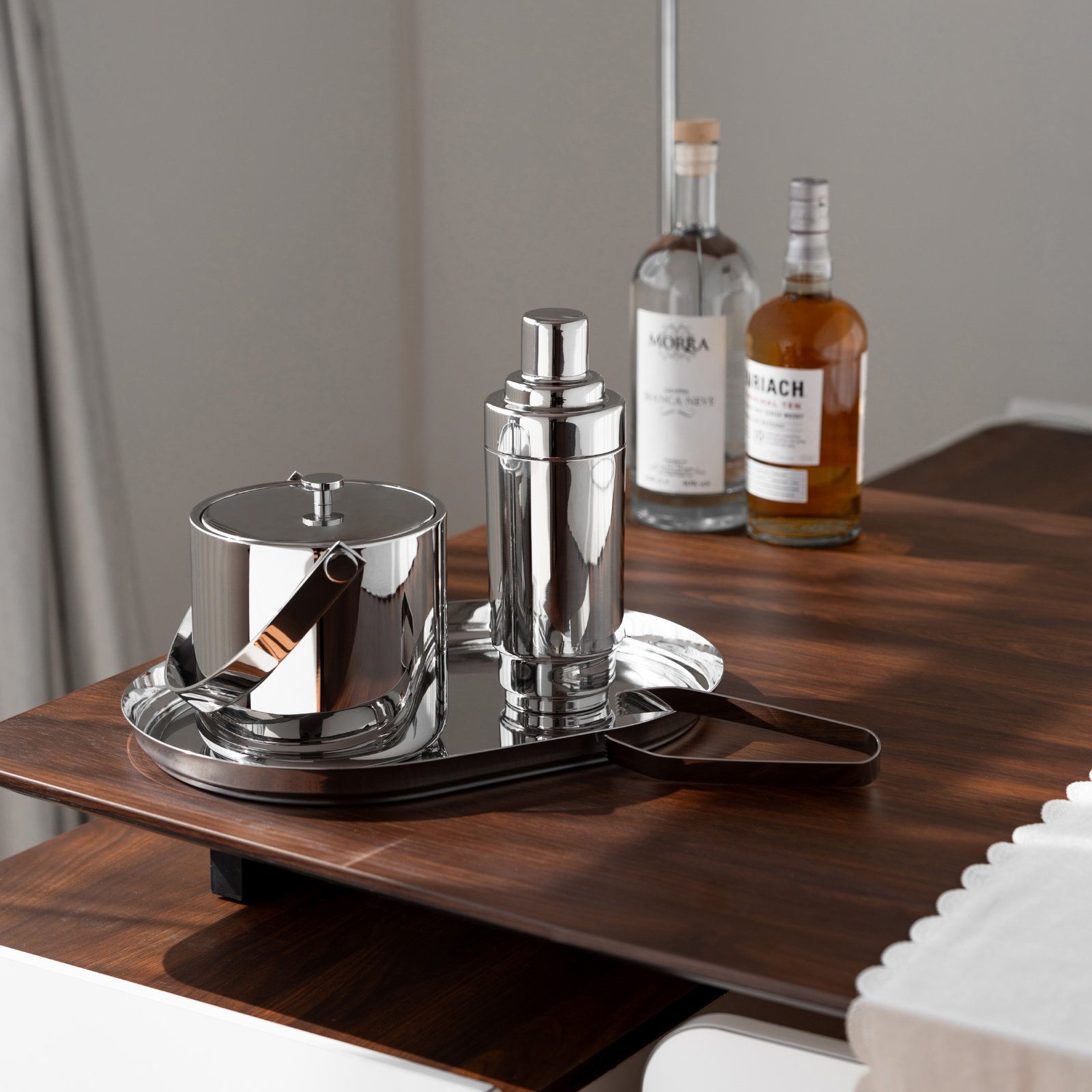 Creative style stainless steel double-layer ice storage bucket with handle, creative light luxury ice bucket, restaurant tableware, home and commercial, home decoration, display item, gift - Image 2