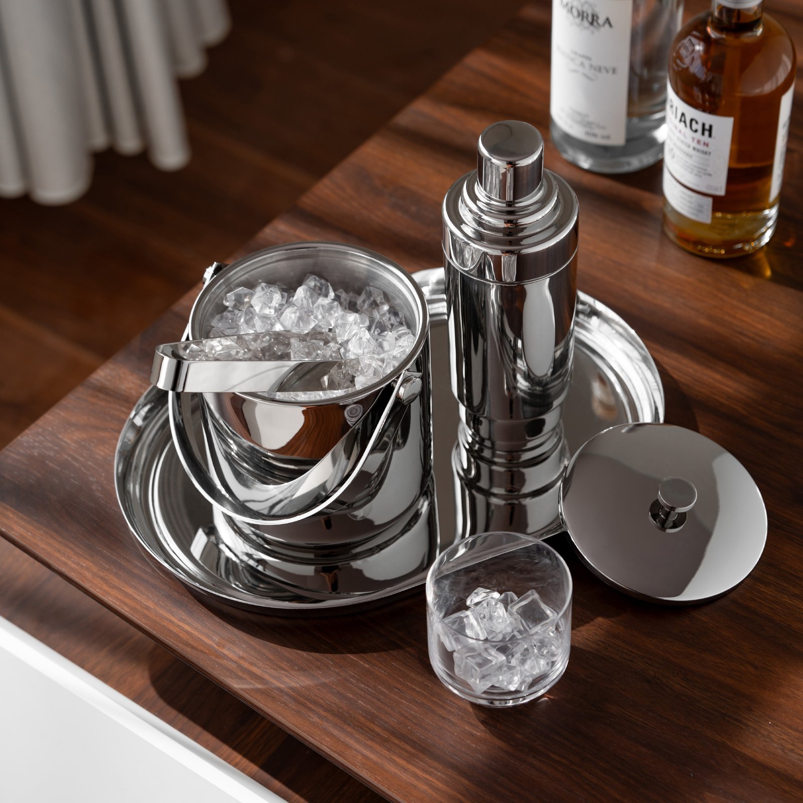 Creative style stainless steel double-layer ice storage bucket with handle, creative light luxury ice bucket, restaurant tableware, home and commercial, home decoration, display item, gift - Image 6