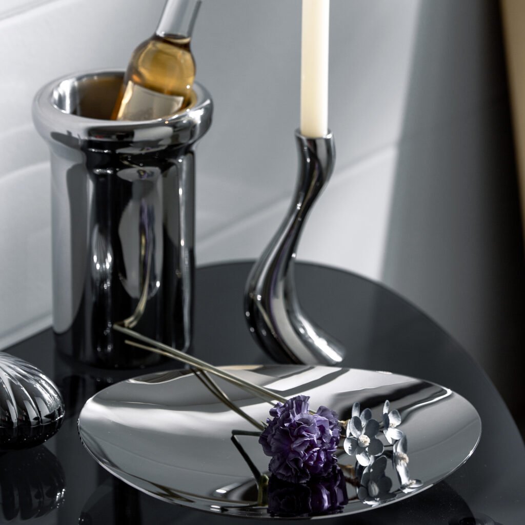 133 2 1 Steel Ice Bucket with Tongs - Luxury Mirror Polished Stainless Steel Wine Chiller by Apexerahomelife.