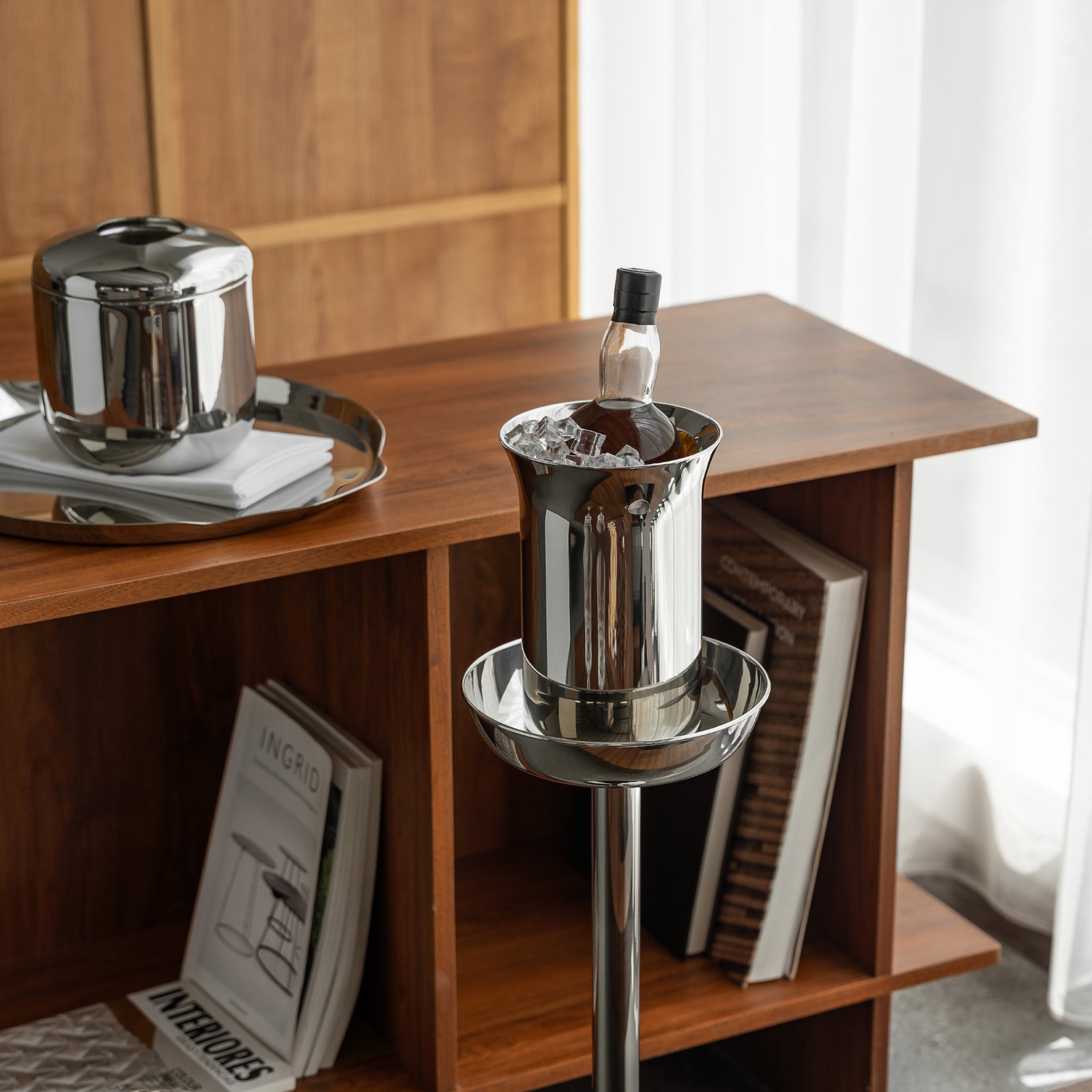 Creative Blum-style stainless steel ice storage bucket, champagne bucket, creative light luxury ice bucket, restaurant tableware, home and commercial, home decoration, ornaments, gifts - Image 2