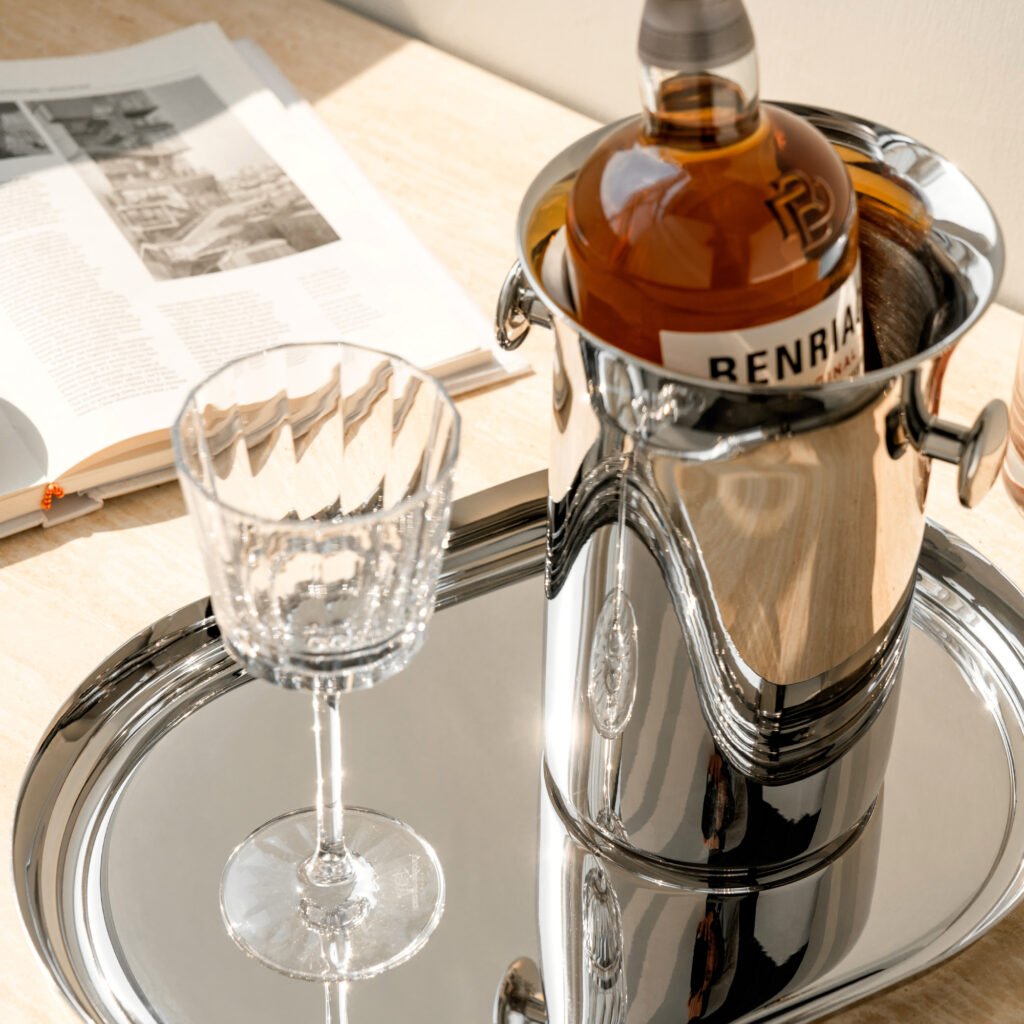 134 6 1 Steel Ice Bucket with Tongs - Luxury Mirror Polished Stainless Steel Wine Chiller by Apexerahomelife.