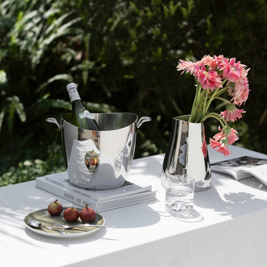 135 3 1 Steel Ice Bucket with Tongs - Luxury Mirror Polished Stainless Steel Wine Chiller by Apexerahomelife.