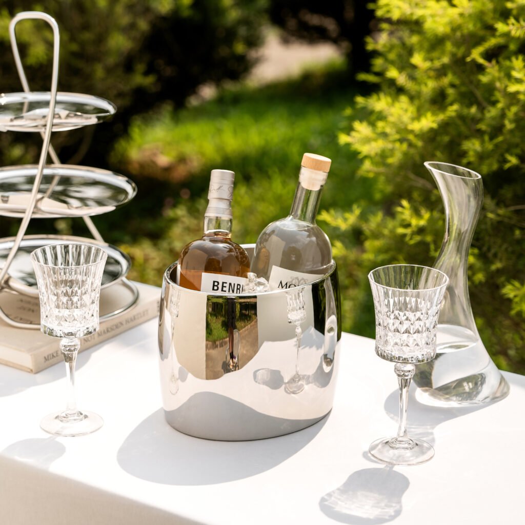 137 1 1 Steel Ice Bucket with Tongs - Luxury Mirror Polished Stainless Steel Wine Chiller by Apexerahomelife.
