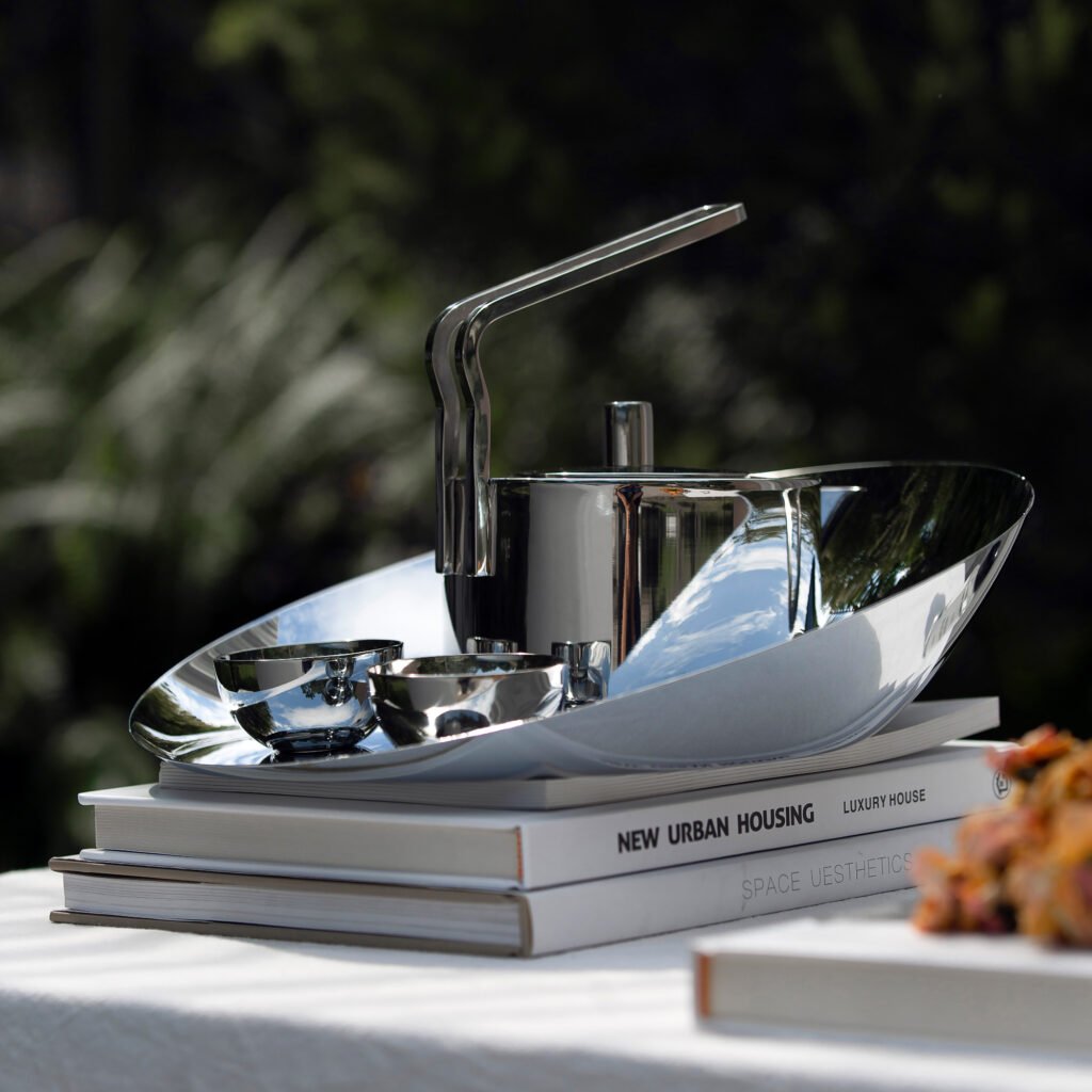 140 2 1 Modern Teapot for Minimalist Hosting - Luxury Mirror Polished Stainless Steel Individual Tea Server by Apexerahomelife.