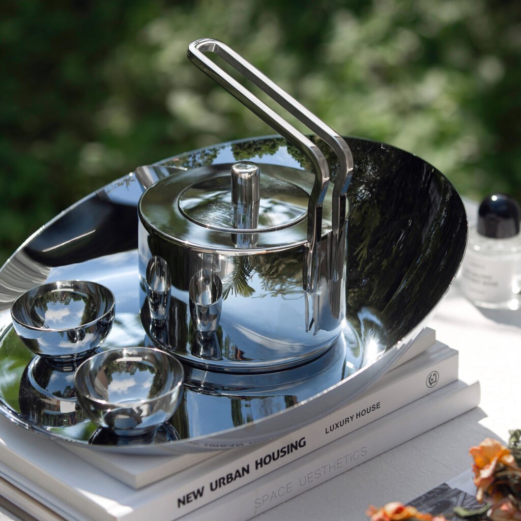 140 3 1 Modern Teapot for Minimalist Hosting - Luxury Mirror Polished Stainless Steel Individual Tea Server by Apexerahomelife.