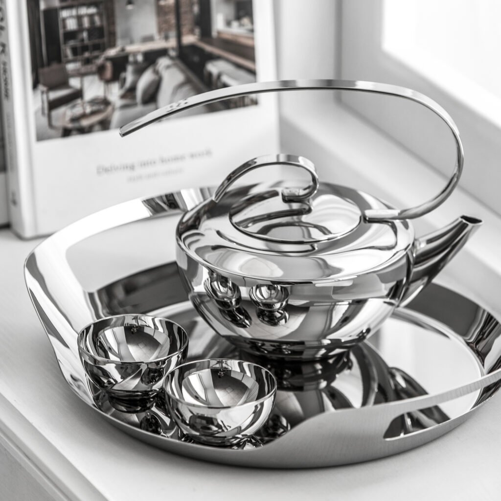 141 2 1 Steel Teapot Set for Modern Tea Service - Luxury Mirror Polished Stainless Steel Tea Pot and Cup Collection by Apexerahomelife.