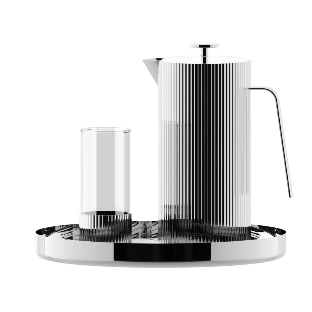 142 5 1 Steel Water Set for Modern Living - Luxury Mirror Polished Stainless Steel Water Pitcher and Tumbler Collection by Apexerahomelife.