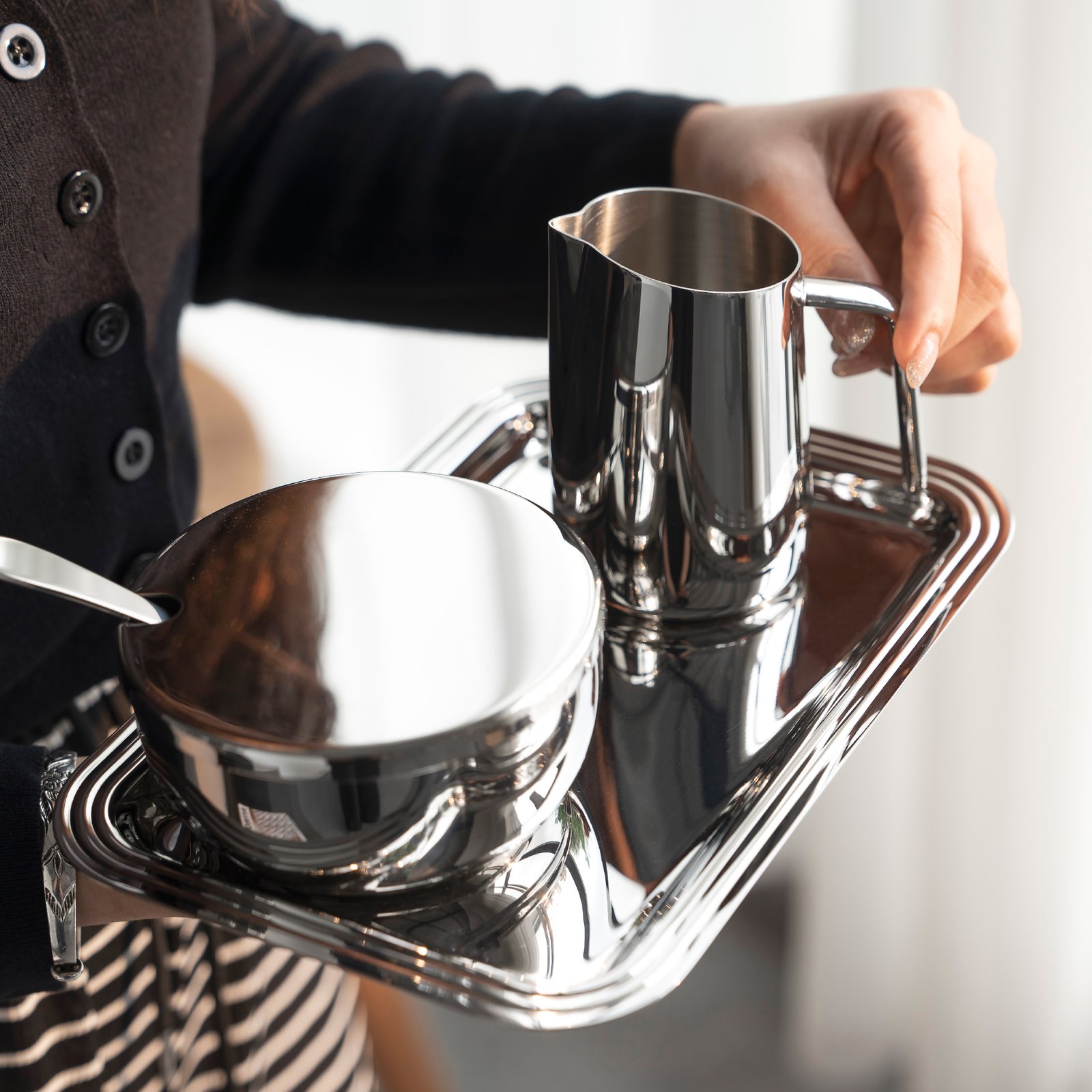 Creative Stainless Steel Tableware And Kitchenware, Afternoon Tea And Coffee Sets, Light Luxury Teapots, Milk Cups, Coffee Pots, Trays, Commercial And Household Home Decoration Items - Image 8