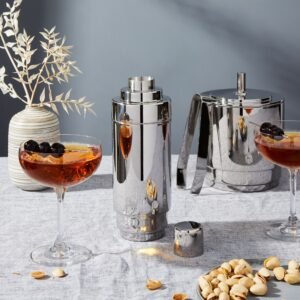 Creative Stainless Steel Cocktail Shaker, Light Luxury Home And Commercial Hand-Shaken Shaker, Cocktail Mixing Tool With A Glass, Bartender Shaker, Home Decoration Ornament