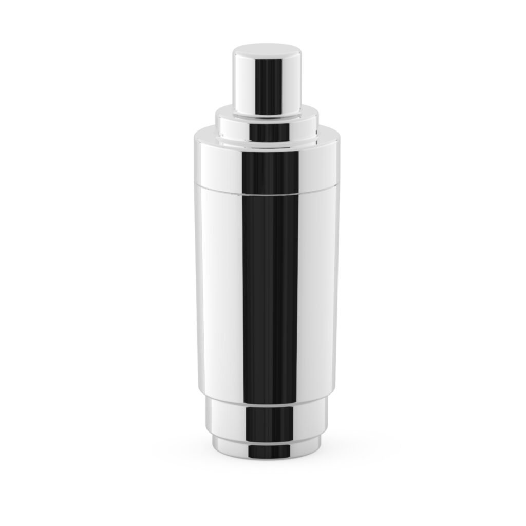 157 5 1 Tiered Stainless Steel Shaker for Professional Bars, Luxury 3-Stage Mirror Finish Martini Mixer with Integrated Strainer.