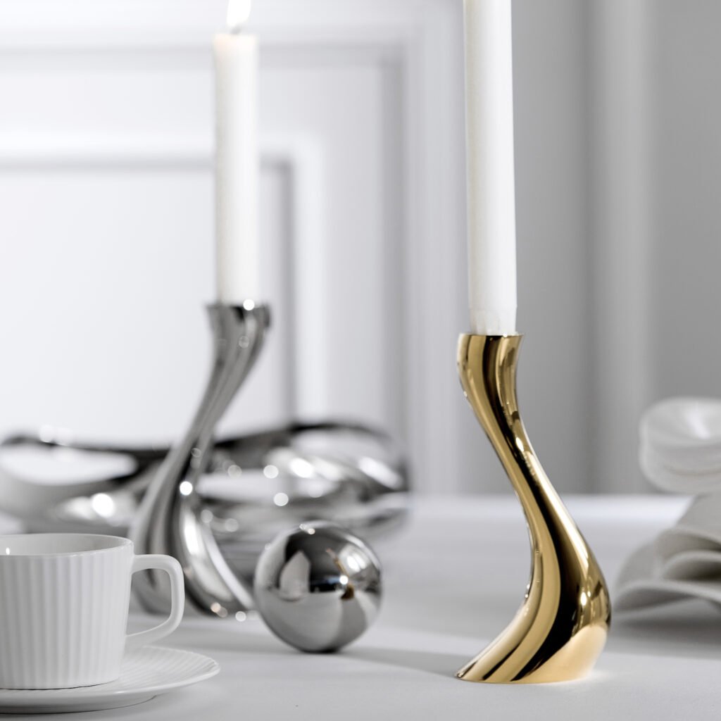 238 3 1 Apexerahomelife Revolutionary S-Curve Stainless Steel Candle Holder Mirror Polished Candelabra