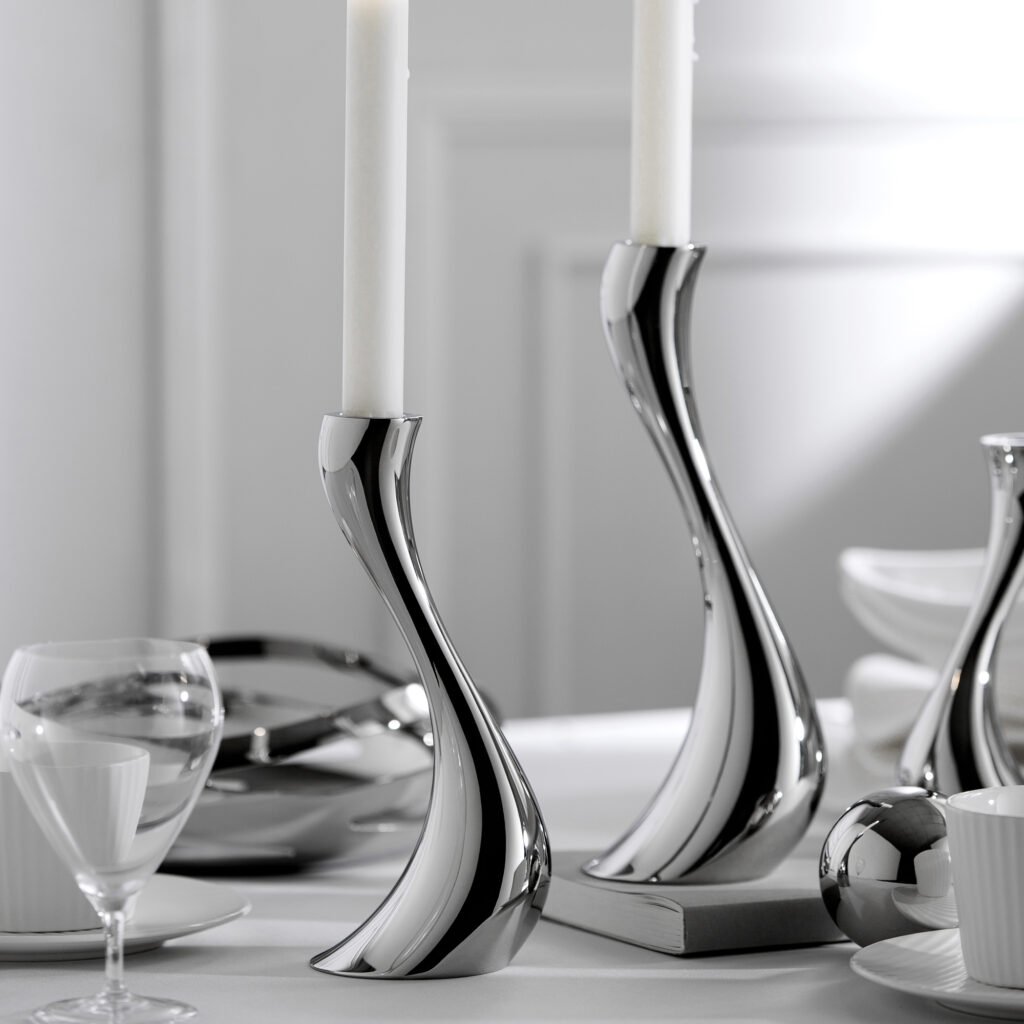 238 6 1 Apexerahomelife Revolutionary S-Curve Stainless Steel Candle Holder Mirror Polished Candelabra