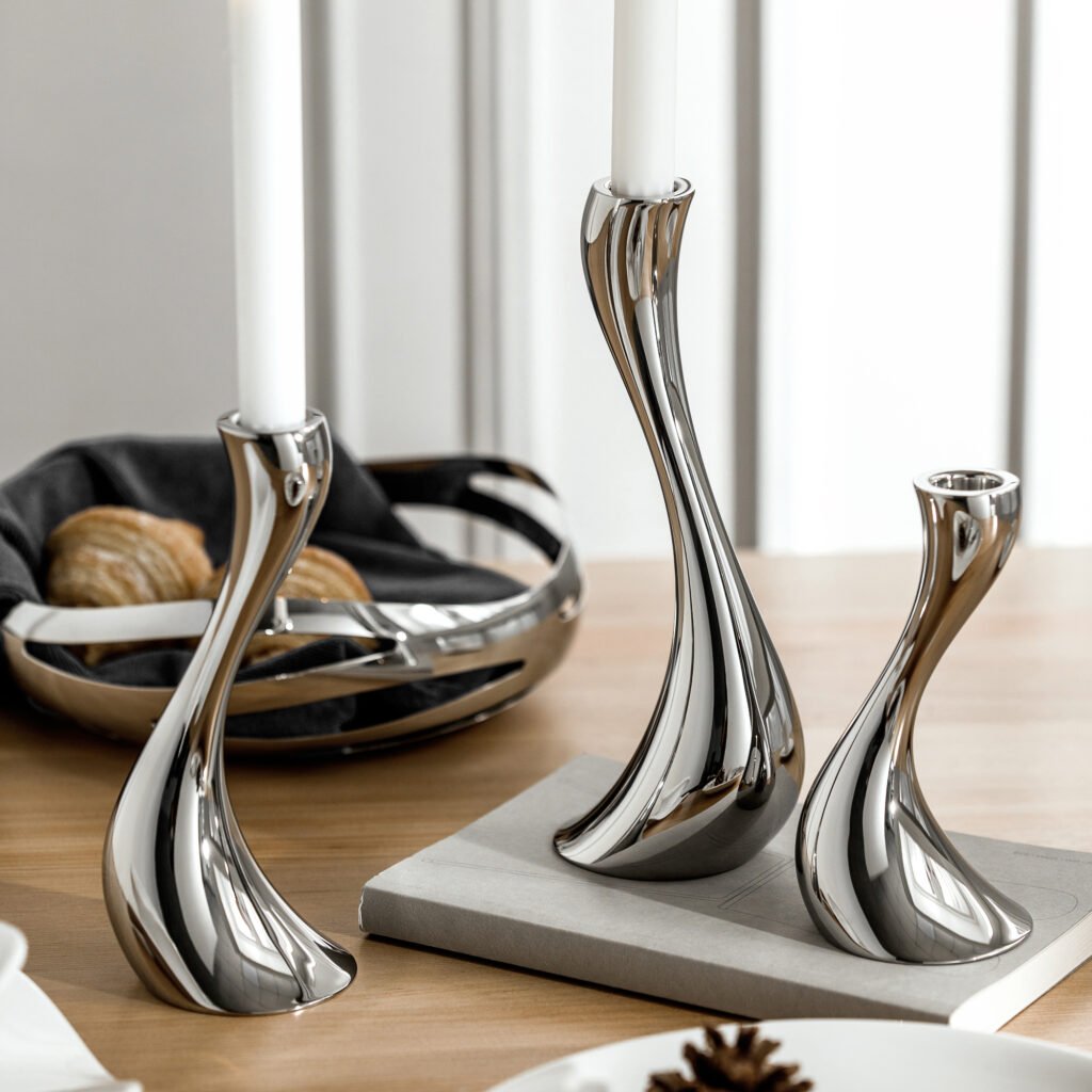 238 7 1 Apexerahomelife Revolutionary S-Curve Stainless Steel Candle Holder Mirror Polished Candelabra