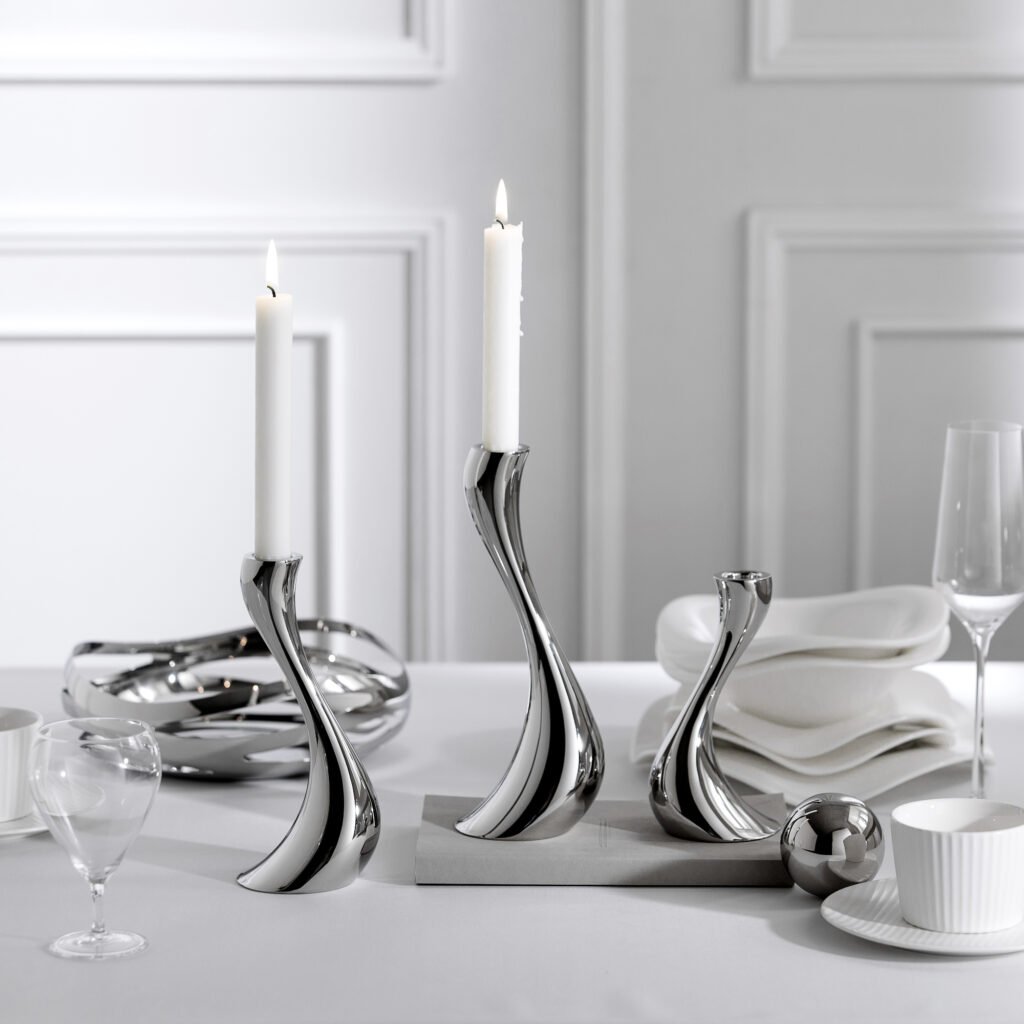 238 8 1 Apexerahomelife Revolutionary S-Curve Stainless Steel Candle Holder Mirror Polished Candelabra