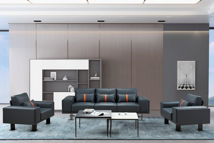 Modern Design Office Hotel Waiting Room Sofas Simple Atmosphere Individual Style PU Leather Office Living Room Sofa