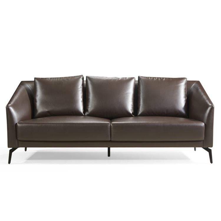 Contemporary 5-Seater Modern Leather Office Sofa Genuine Leather Modular Design for Workshop Application - Image 5