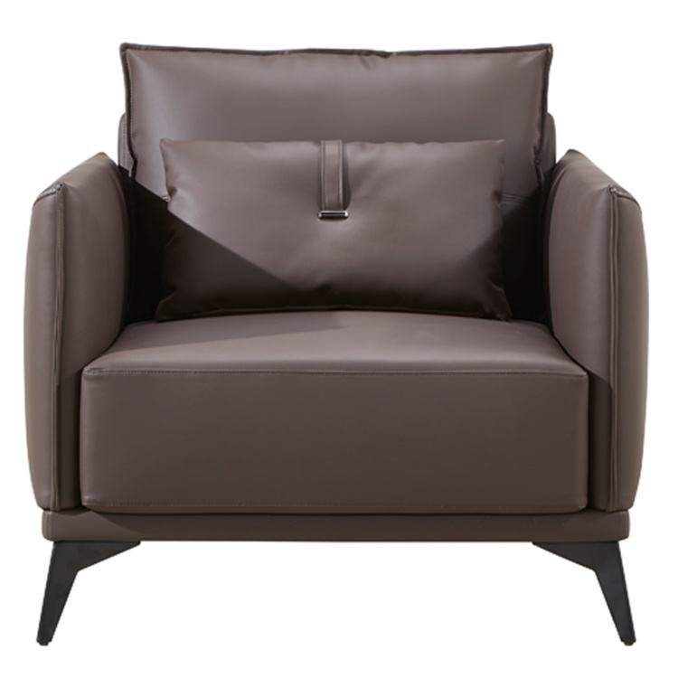 Modern 3-Seater Office Sofa Set Soft Black Genuine Leather for Workshop & Living Room for Meetings & Waiting - Image 4