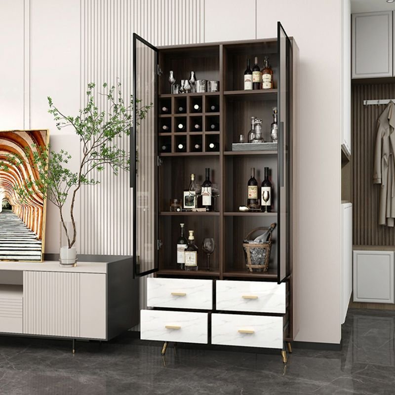 Modern Wood Display Stand Multi-shelf Buffet Cabinet with 2 Doors for Dining Room - Image 3