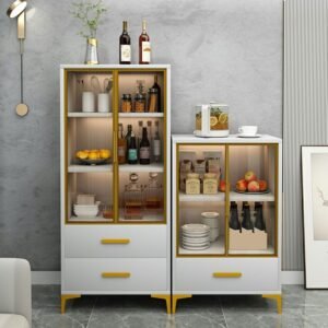 Modern Home Bar Sideboard Wine Cabinet Living Room Furniture Wine Cabinet with Wine Racks for Dining Room