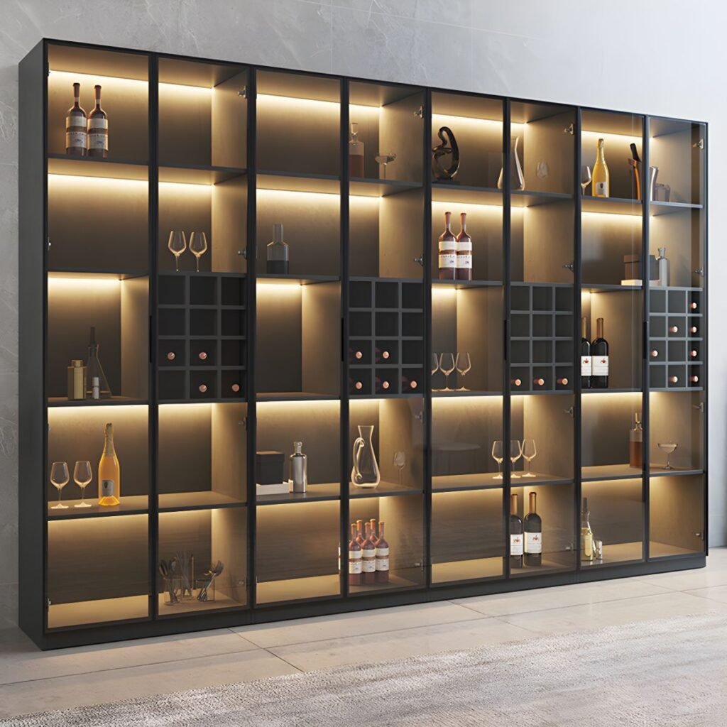 1200x12001 70 Ultimate Modular Wine Wall System with 16 Customizable Styles and Full-Length Rebound Glass Doors for Elite Homes