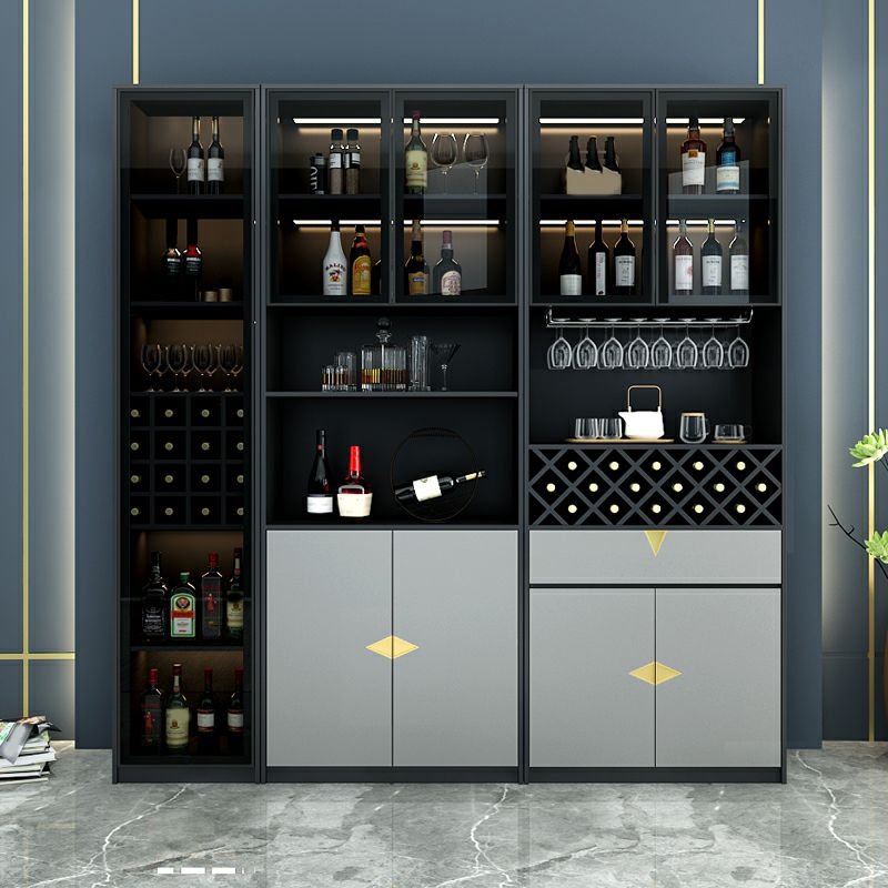 Modern Home Bar Sideboard Wine Cabinet Living Room Furniture Wine Cabinet with Wine Racks for Dining Room