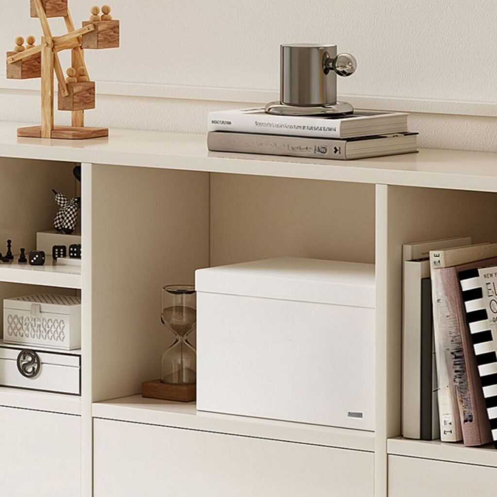 1200x120010 80 Modern White Buffet Sideboard with Drawers & Open Cubbies