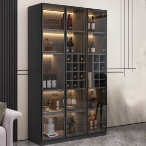 Modern Home Bar Sideboard Wine Cabinet Living Room Furniture Wine Cabinet with Wine Racks for Dining Room