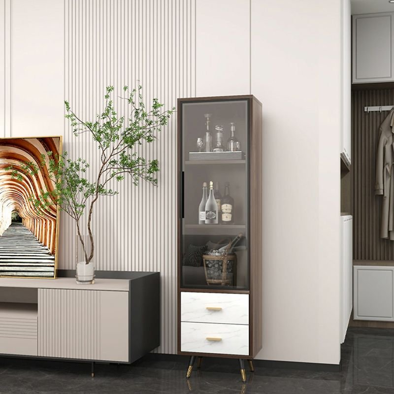 Modern Wood Display Stand Multi-shelf Buffet Cabinet with 2 Doors for Dining Room - Image 4