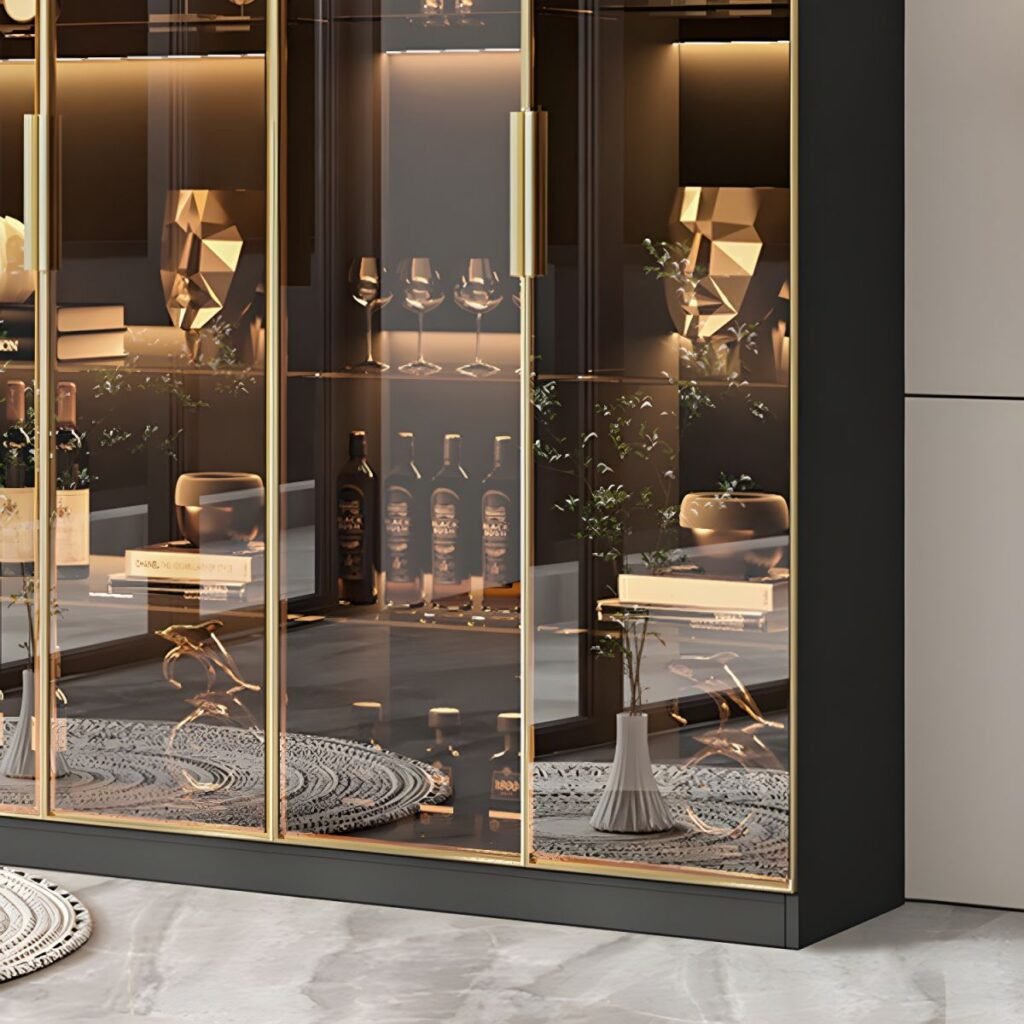 1200x12002 81 Full-Height Glass Showcase with Integrated LED Lighting and Sophisticated 79-Inch Minimalist Frame for Elite Home Galleries