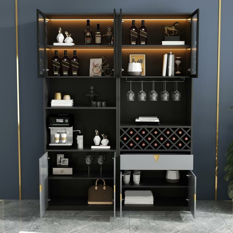 Modern Home Bar Sideboard Wine Cabinet Living Room Furniture Wine Cabinet with Wine Racks for Dining Room - Image 4