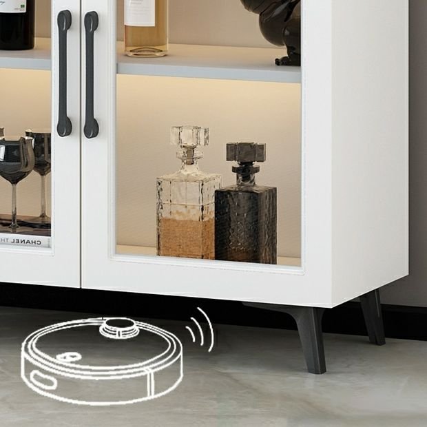 Modern Wood Display Stand with Glass Doors, 5 Removeable Shelves, Cabinet Included -Full Assembly Needed - Image 12