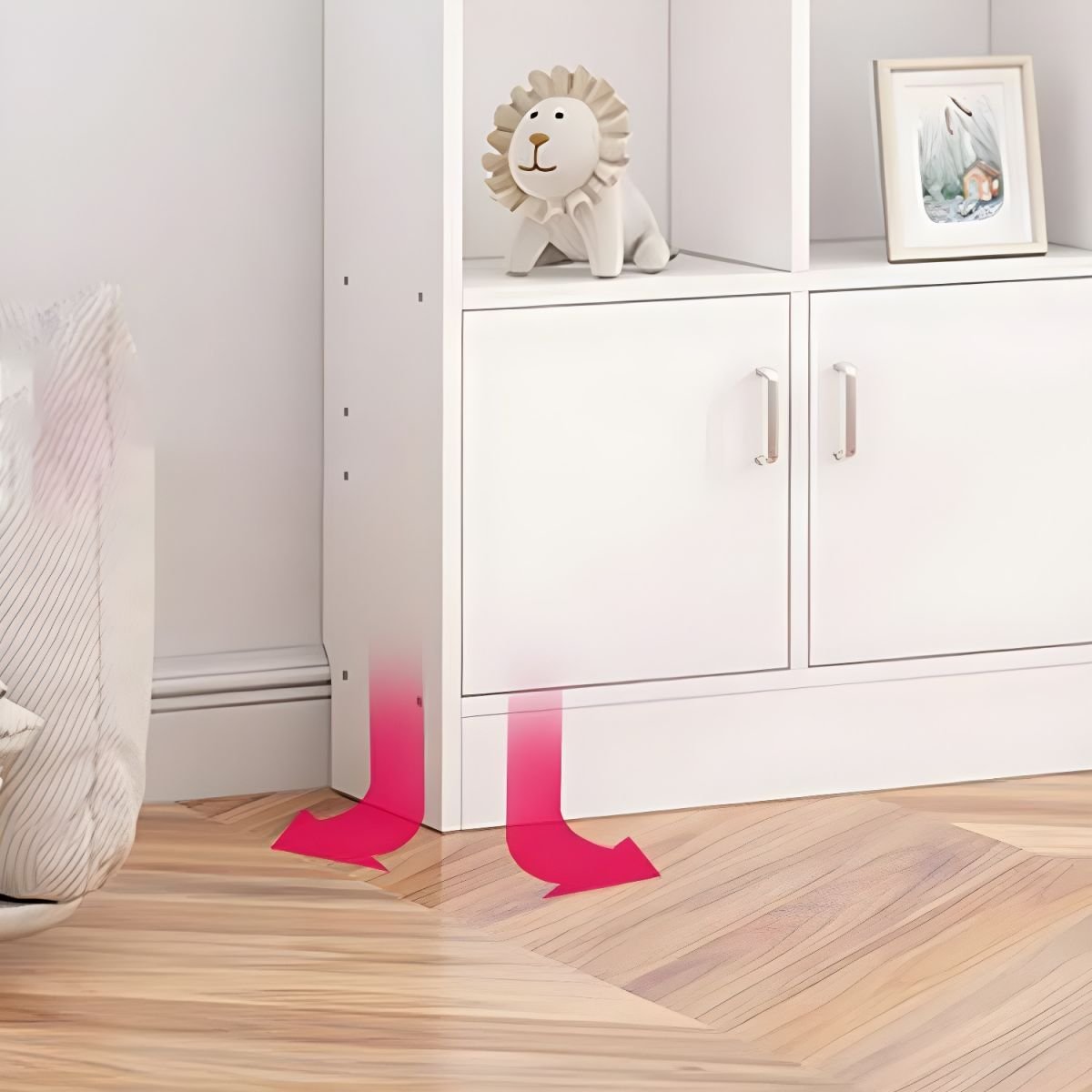 Wooden Morden Design Living Room Bookcase Library With 2/6/8 Doors Storage Cabinet Book Shelvese Bookshelf - Image 4