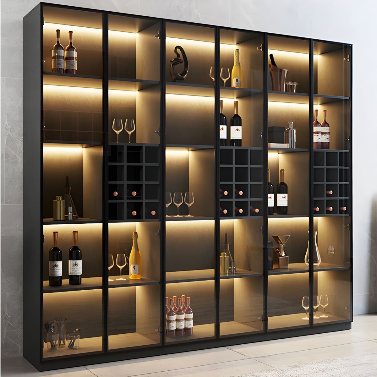 Modern Home Bar Sideboard Wine Cabinet Living Room Furniture Wine Cabinet with Wine Racks for Dining Room - Image 5