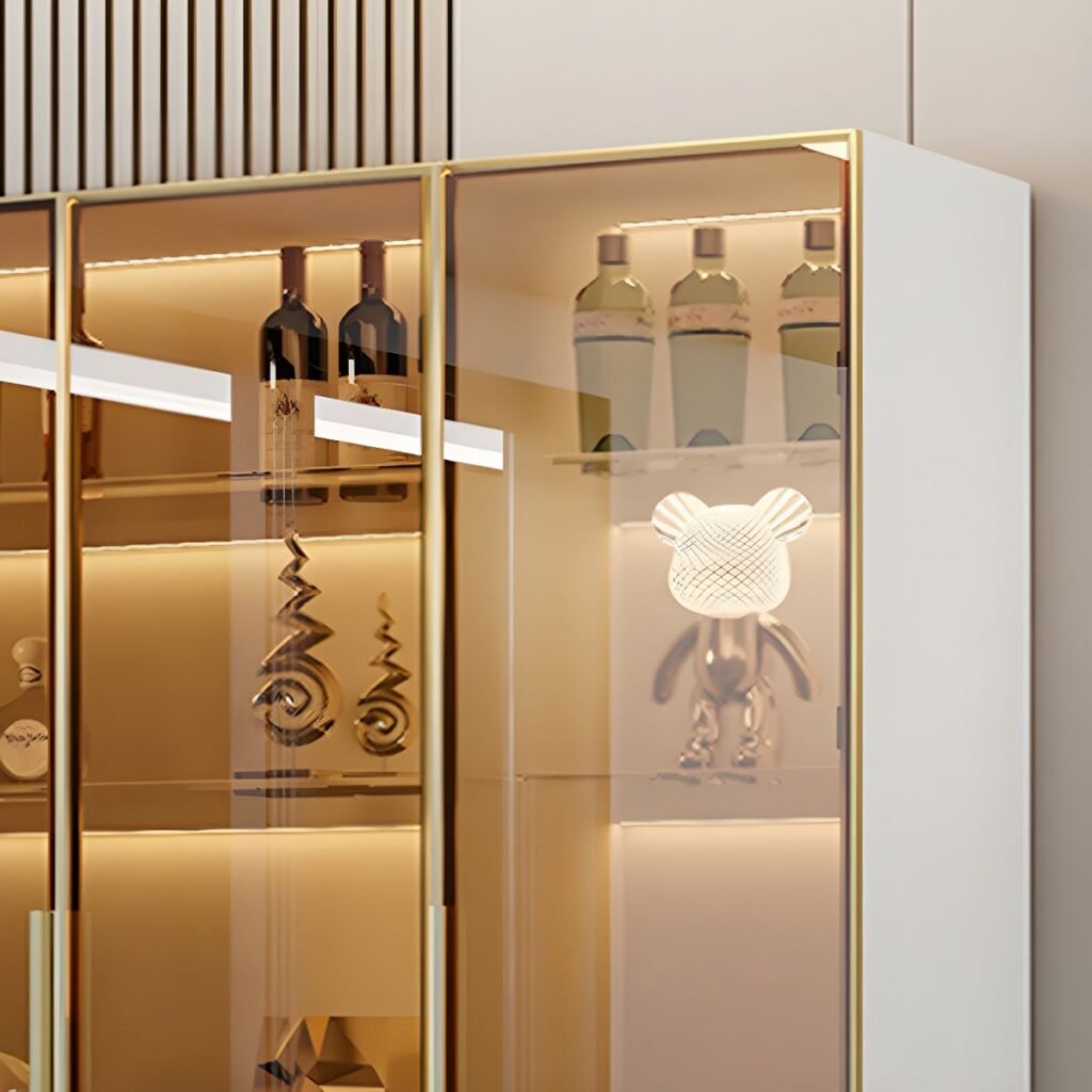 1200x12003 78 Full-Height Glass Showcase with Integrated LED Lighting and Sophisticated 79-Inch Minimalist Frame for Elite Home Galleries