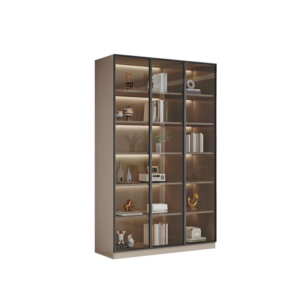 1200x12004 47 Amazing Bookcase for Modern Living Room with 6 Glass Doors