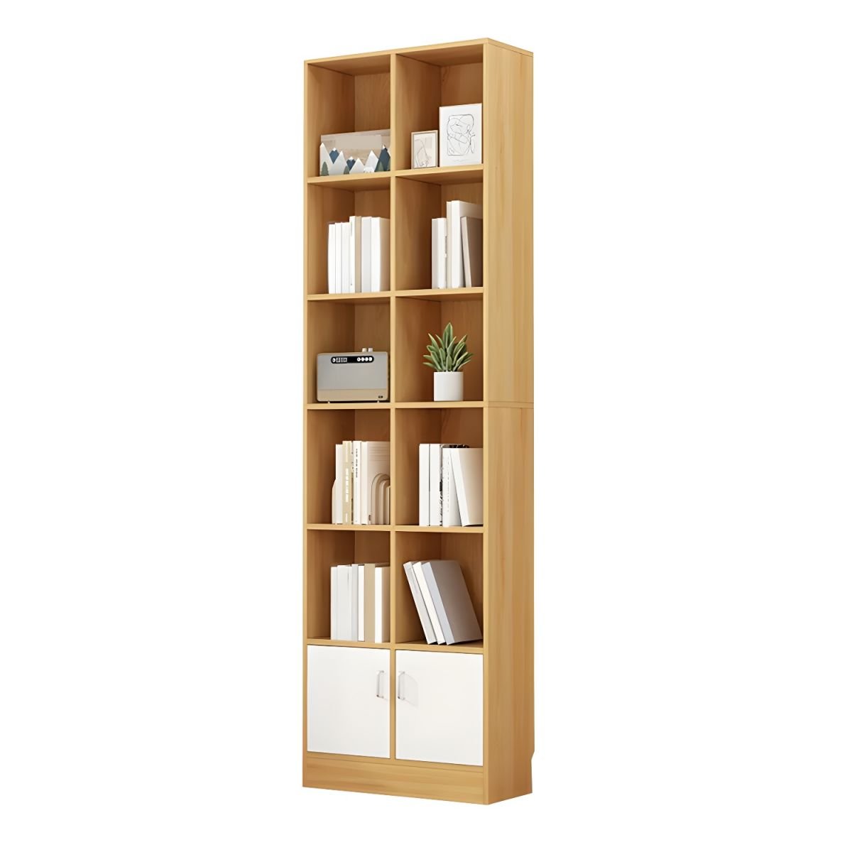 Wooden Morden Design Living Room Bookcase Library With 2/6/8 Doors Storage Cabinet Book Shelvese Bookshelf - Image 5