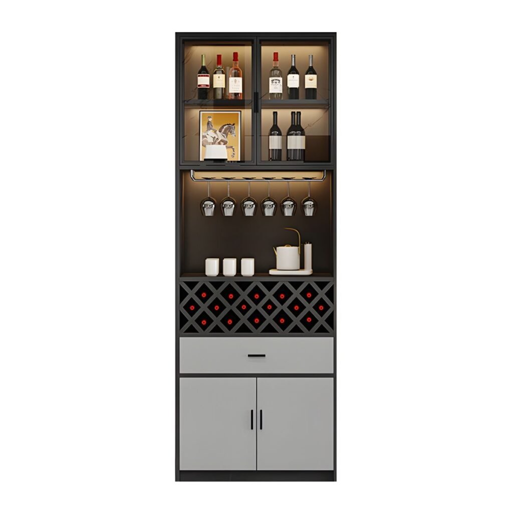 1200x12004 67 Sophisticated Mixed-Media Wine Cabinet with Professional Glass Display and 4 Versatile Modular Configurations for Grand Estates