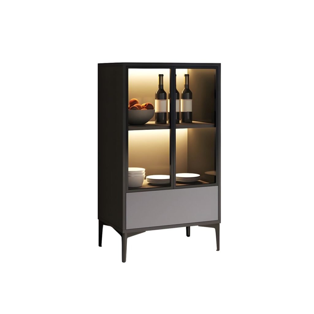 1200x12004 70 Sophisticated Mid-Height Wine Credenza with Integrated LED Lighting and Elegant 55-Inch Glass Showcase for Urban Living