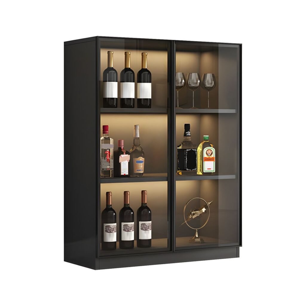 1200x12004 71 Enclosed Full Overlay Free standing Accent Cabinet in Wood with Cabinet Boxes, Glass Doors and 4/6 Shelves in a Trendy Style