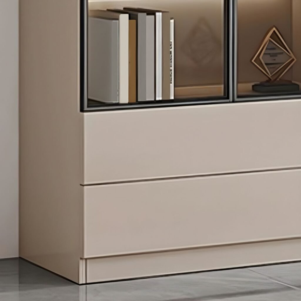 1200x12005 55 Amazing Bookcase for Modern Living Room with 6 Glass Doors