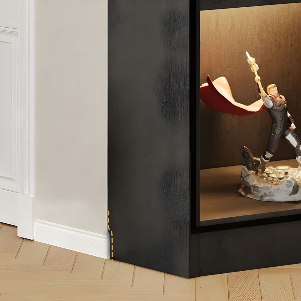1200x12005 62 Sleek Narrow Action Figure Display Case with 8 Modular Configurations and Vibrant LED Illumination for Collectors