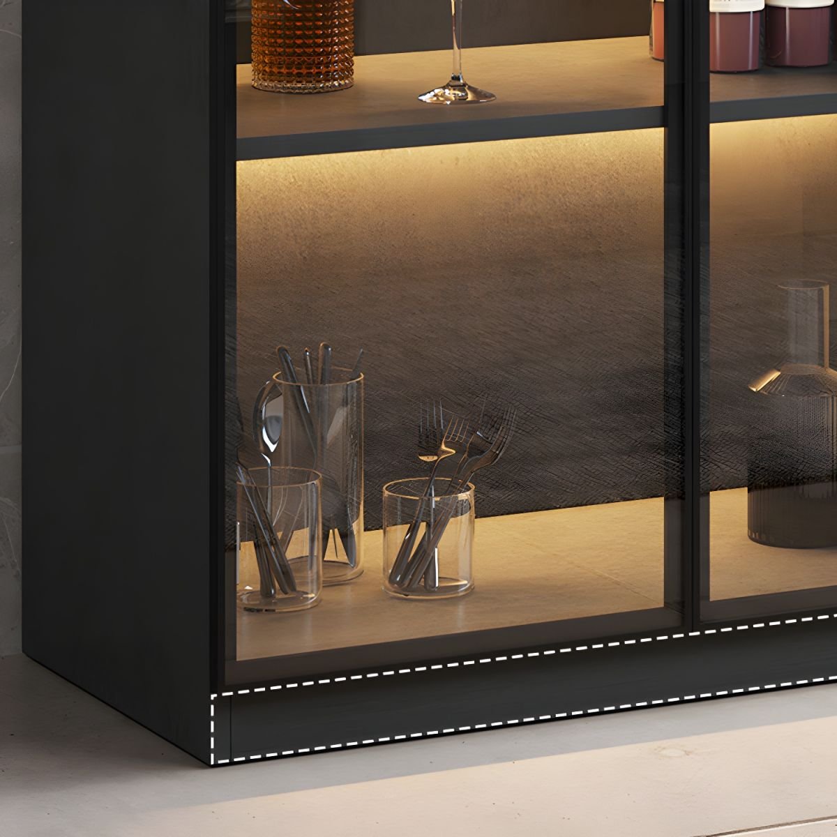 Modern Home Bar Sideboard Wine Cabinet Living Room Furniture Wine Cabinet with Wine Racks for Dining Room - Image 7