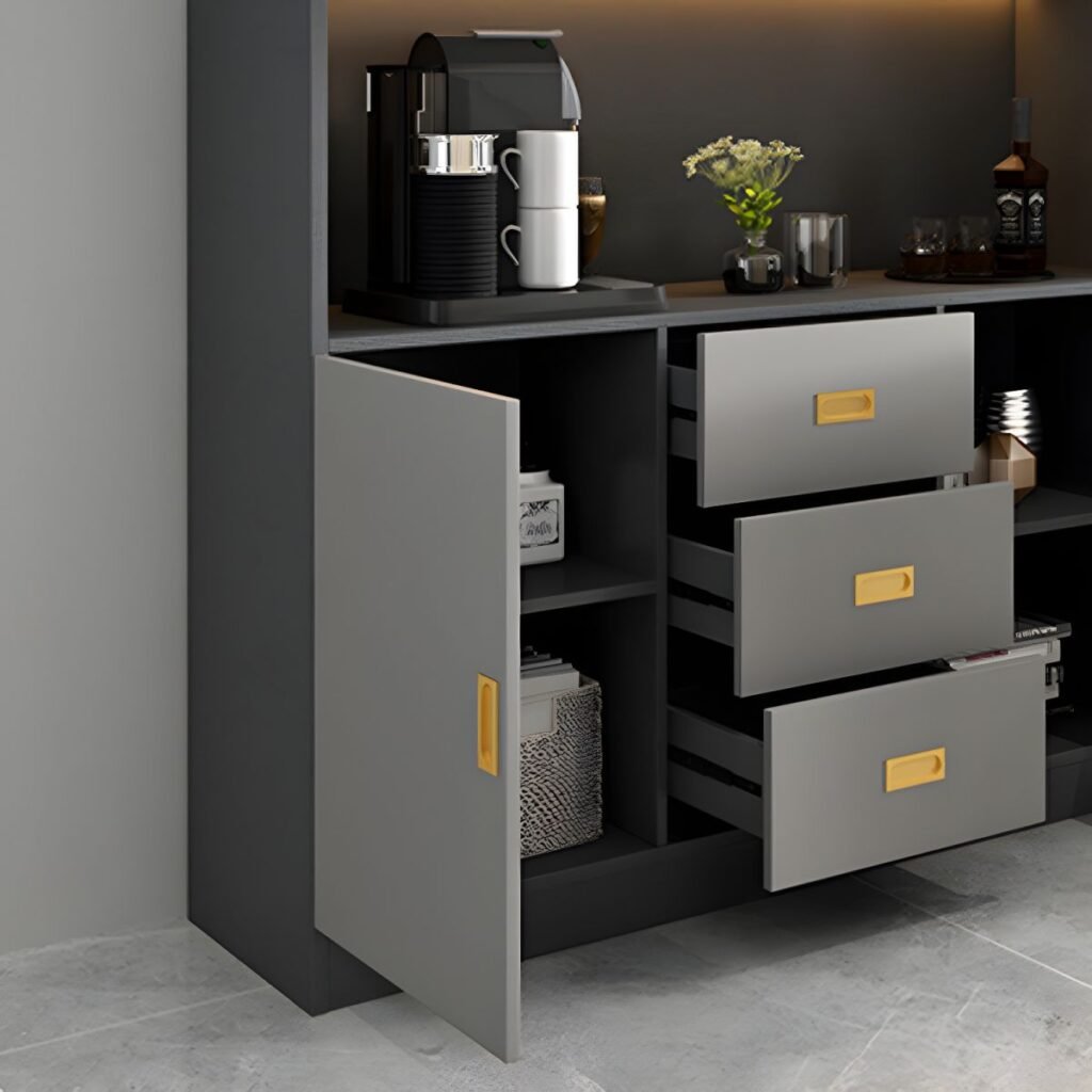 1200x12005 74 Manufactured Wood Display Stand with Repository and Illuminating, 1 Cabinet/2 Cabinets& 5 Shelves/6 Shelves, Glazed Door