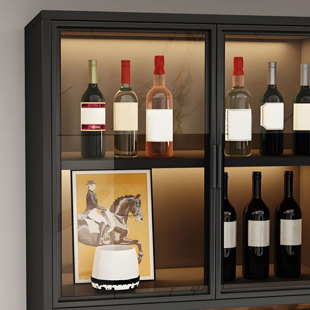 1200x12005 75 Sophisticated Mixed-Media Wine Cabinet with Professional Glass Display and 4 Versatile Modular Configurations for Grand Estates