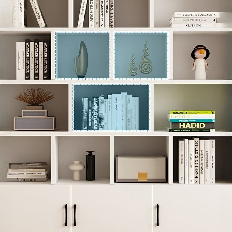 Exclusive Wooden Bookshelf With 8 doors Living Room Library Storage Cabinet Book Shelvese Bookcase - Image 8