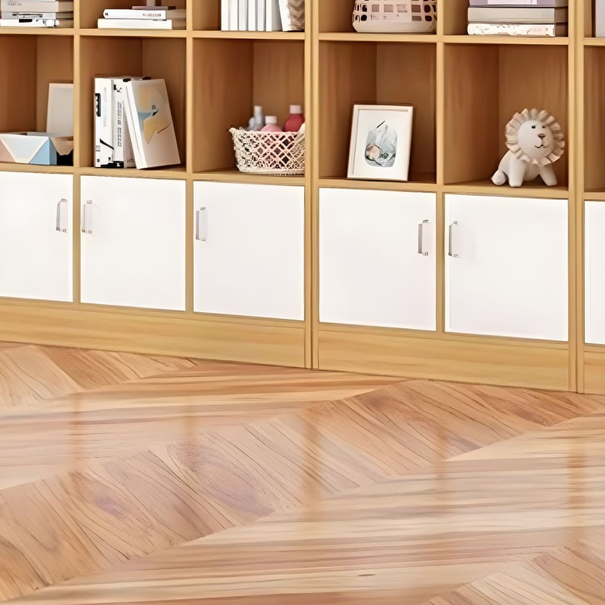 Wooden Morden Design Living Room Bookcase Library With 2/6/8 Doors Storage Cabinet Book Shelvese Bookshelf - Image 7