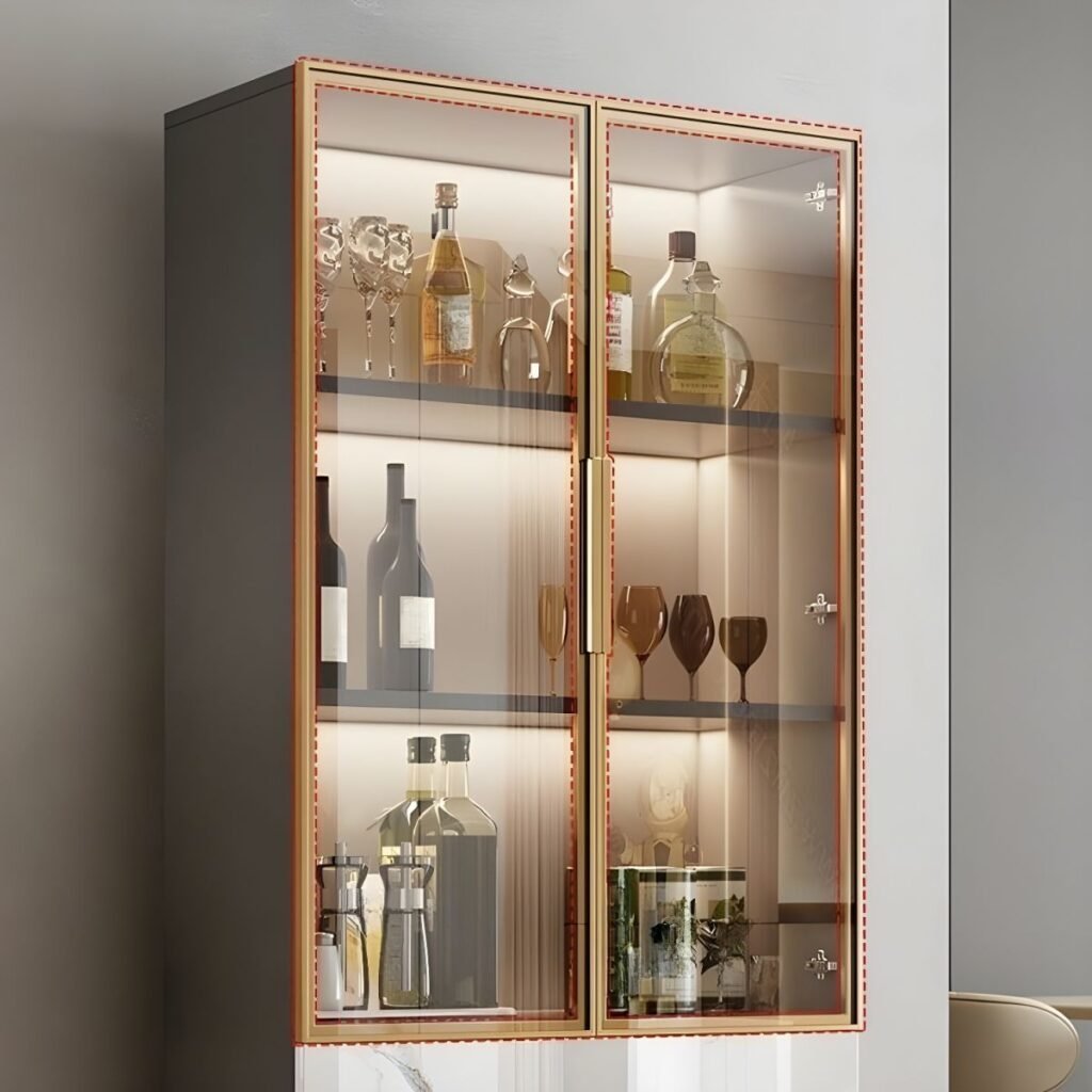1200x12007 103 Elegant Modern Glass Curio Display Cabinet with Integrated LED and 71-Inch Sophisticated Drawer Storage for Elite Homes
