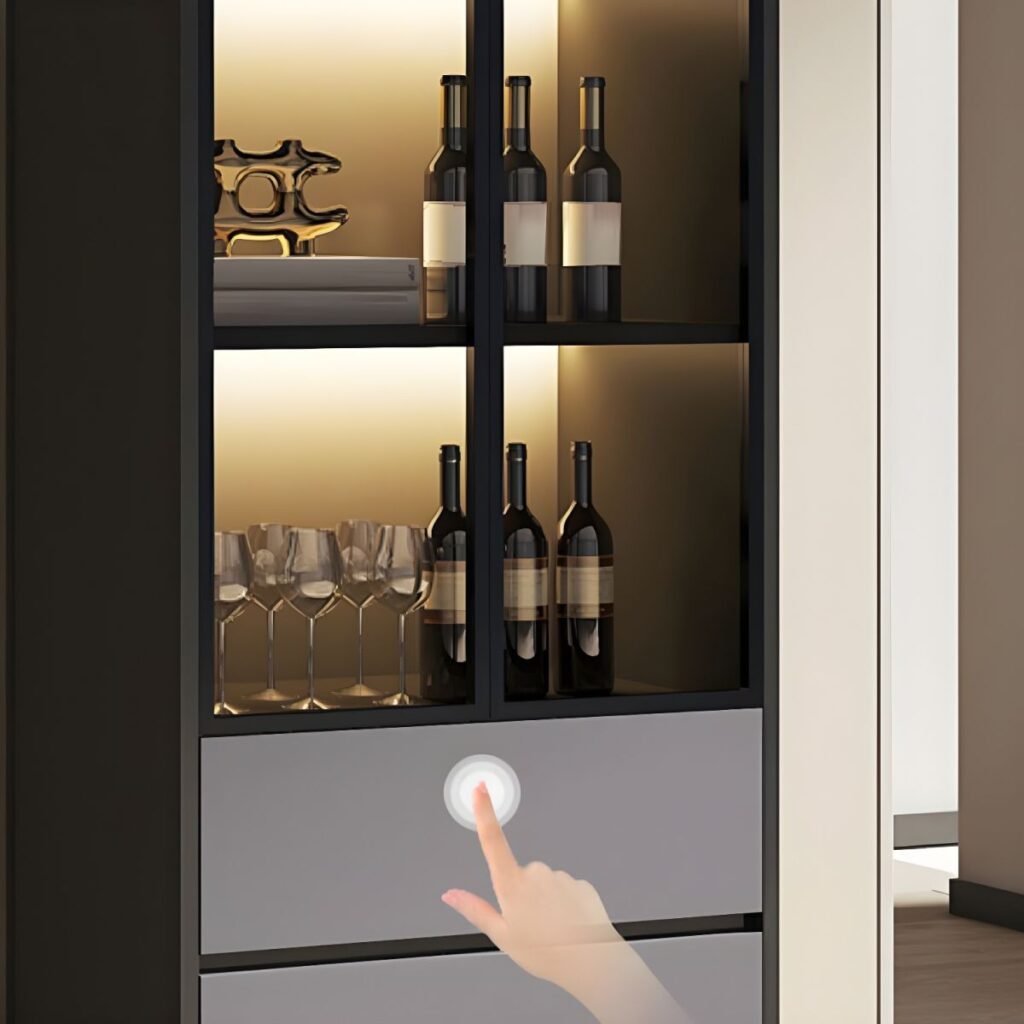 1200x12007 89 Sophisticated Mid-Height Wine Credenza with Integrated LED Lighting and Elegant 55-Inch Glass Showcase for Urban Living